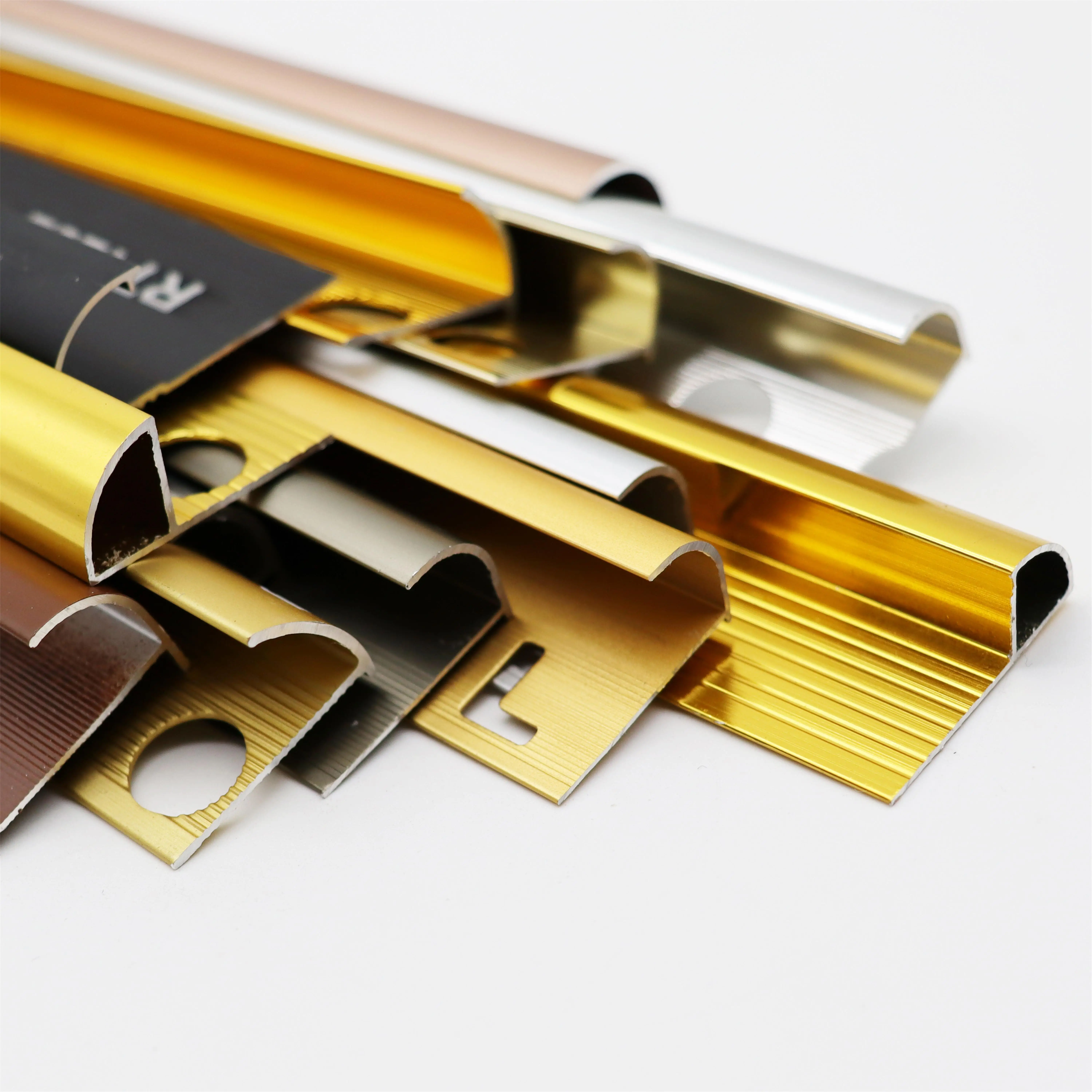 Customized Aluminium Round Edge Metal Tile Edge Finishing Trim Profiles