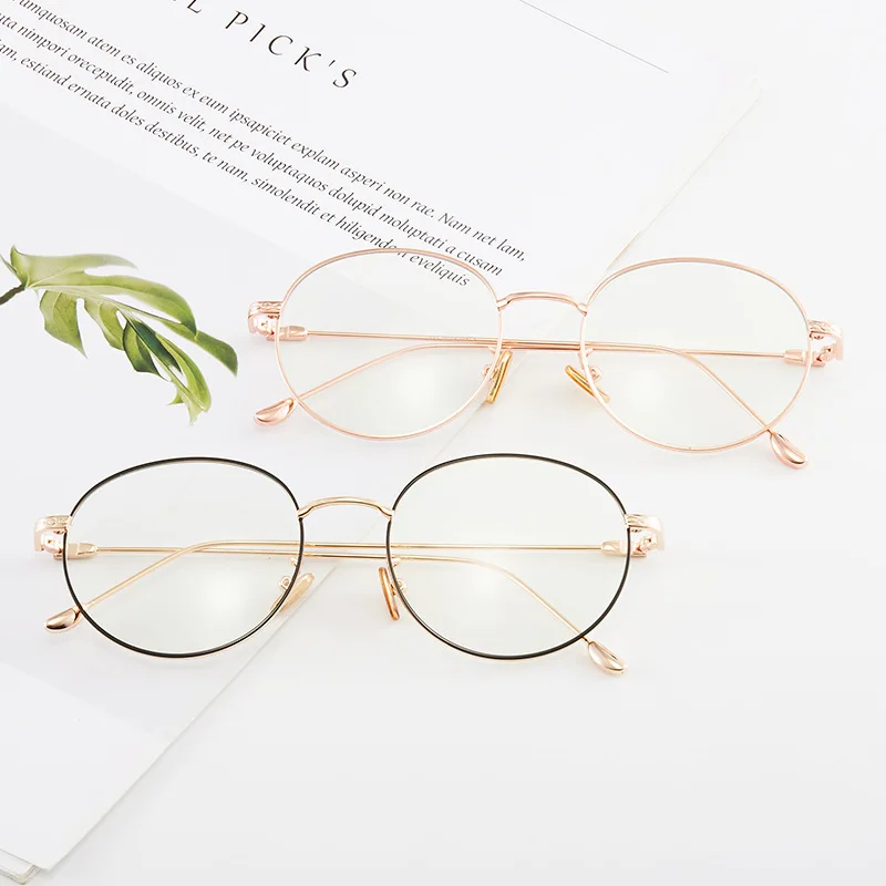 
QY1632 new arrival ultralight round metal spectacle frames blue light blocking anti UV protective computer glasses 2021 