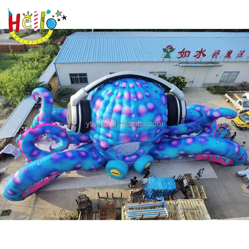Inflatable lights octopus stage Inflatable Octopus DJ Booth for sale