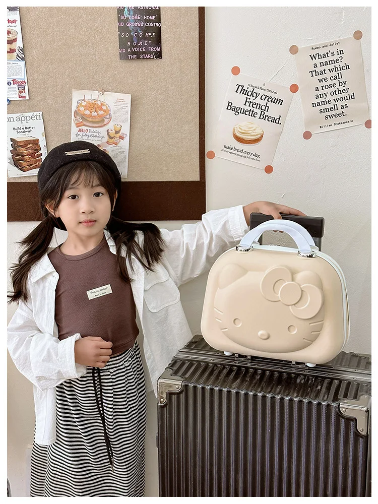 Botu hot sale kawaii kitty Mini Luggage anime cartoon cute kitty Cosmetic Case women gifts portable large capacity Suitcase bags