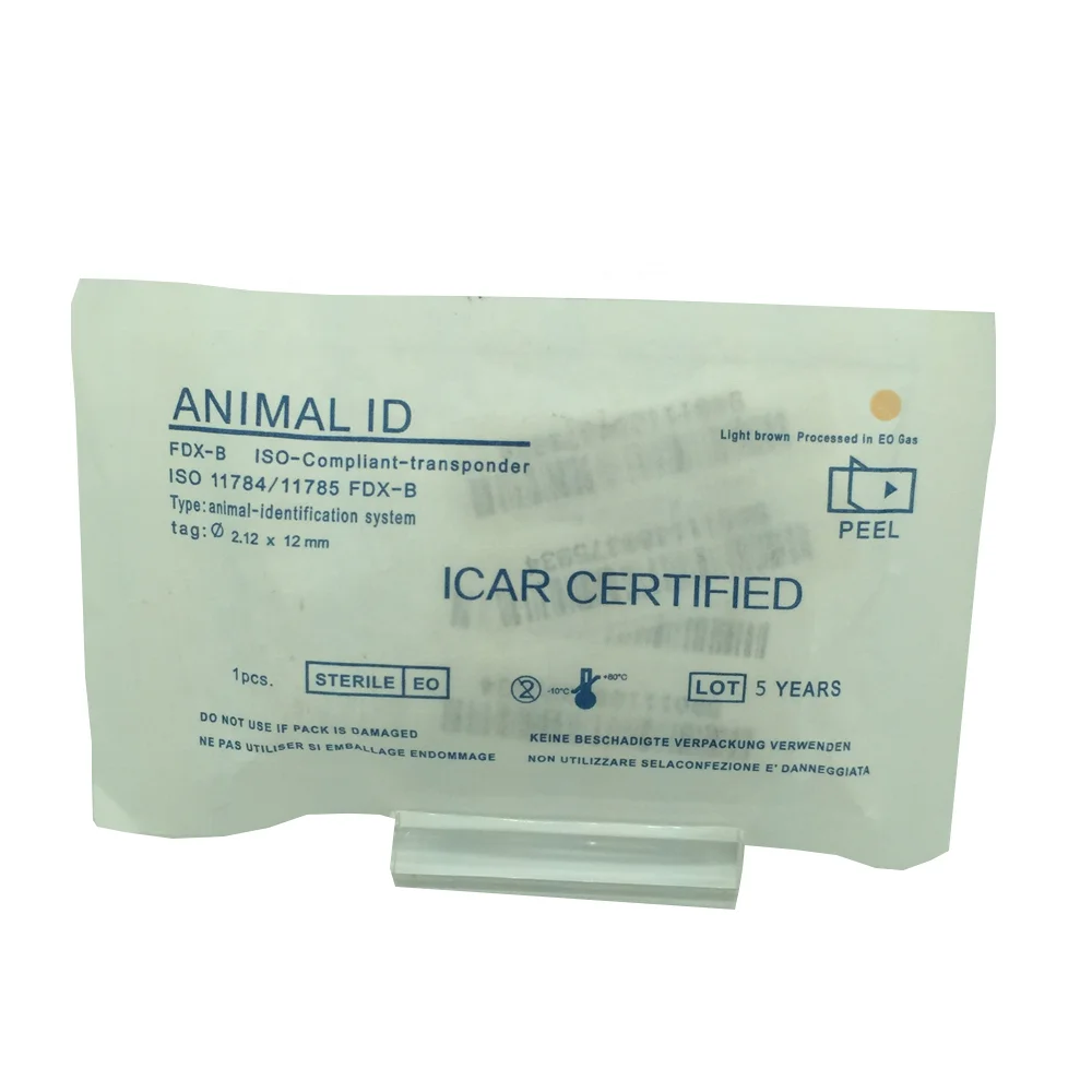 1.4*8mm 134.2Khz EM4305 RFID Animal Microchip Needles