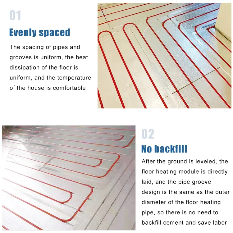 Under Wooden/Ceramic Floor Fixed Layer Eps/Xps Hydronic Heating Board Panels Polystyrene Insulation Boards