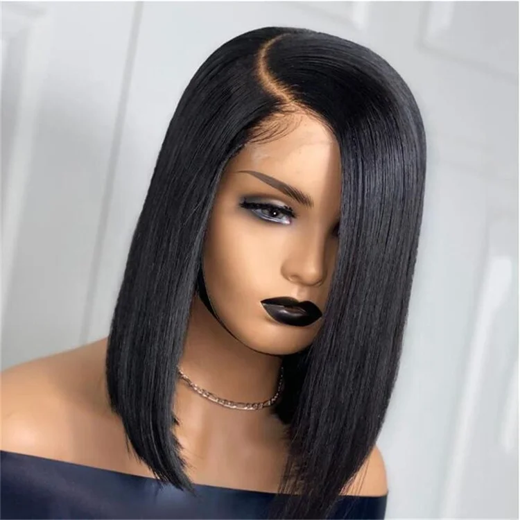 
Lace Front Wig Human Hair Short Bob 13x4 Frontal Mink Brazilian Hair Wigs Manufacturer Wholesale Hair Wig 