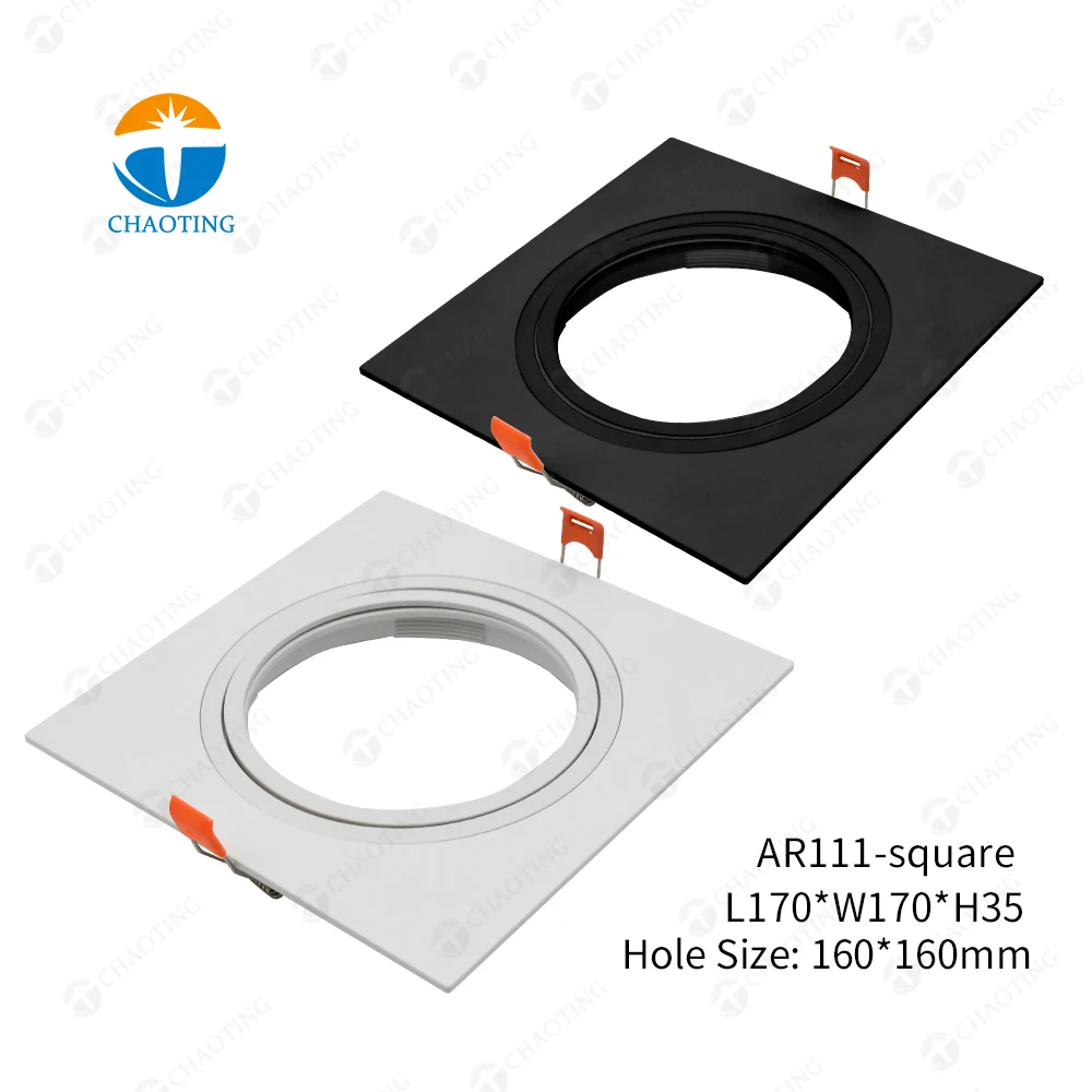 ABS Plastic Square Round Rectangle Lamp Housing Adjustable Angle Gu10 Mr16 PAR30 Anti Glare LED Downlight Fitting Housing Frame