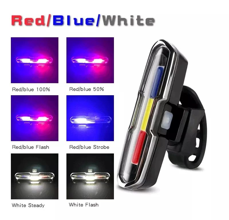 Wholesale USB Rechargeable Bike Light Front and Back Safety Bicycle LED Headlight & Rear Tail Light Bike Lights Easy to Install