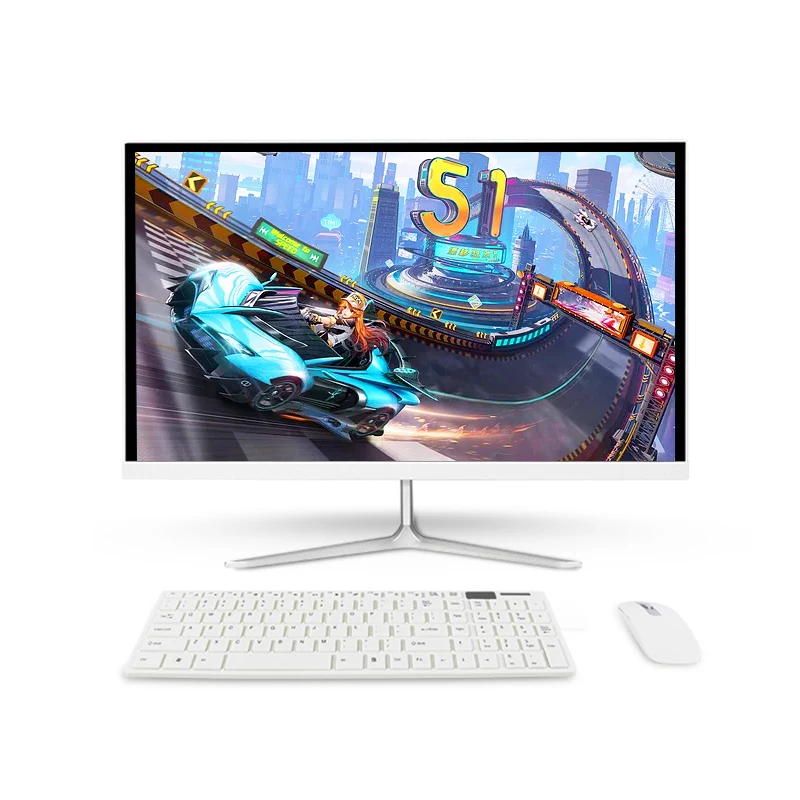 Заводская цена 21,5 23,8 дюйма оптовая продажа компьютера Белый core i3 i5 i7 компьютер дешевый использовать все в одном настольный компьютер