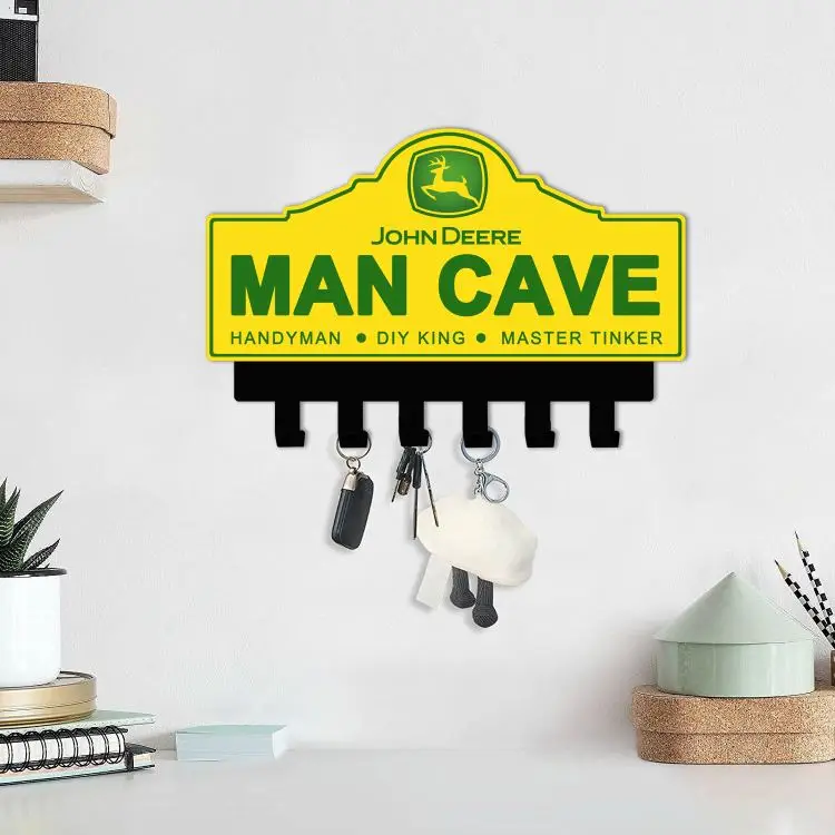 Garage decor luxury metal key holder for wall custom key hook car key hanger key organizer vintage man cave metal sign key rack