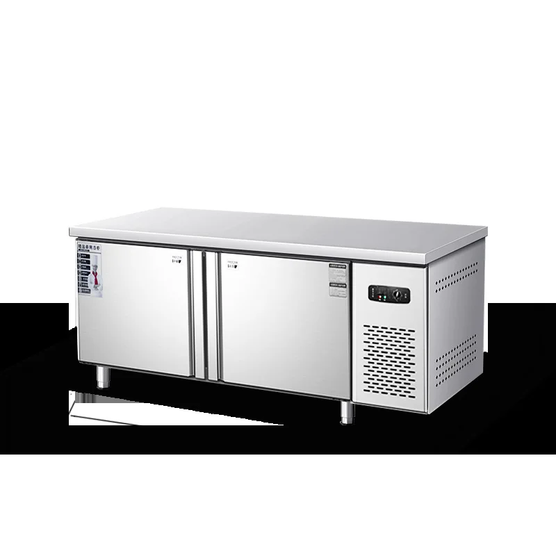 2 Doors Commercial Frozen Fresh Table Refrigerator Cold Console Workbench Cooler Undercounter