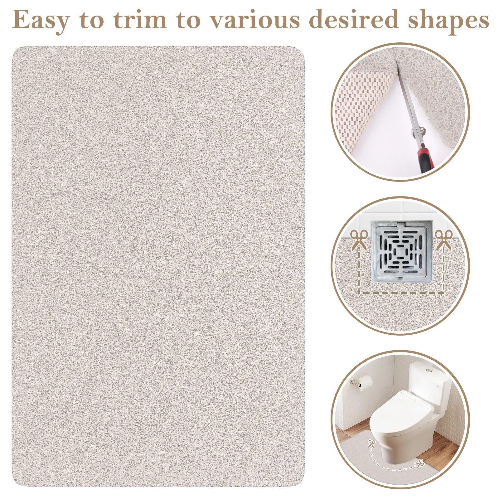 Soft Textured Easy to Clean Shower Mat Custom Logo Bathmat Hydro ,Eco-Friendly Drain Bath Mats for Hotel