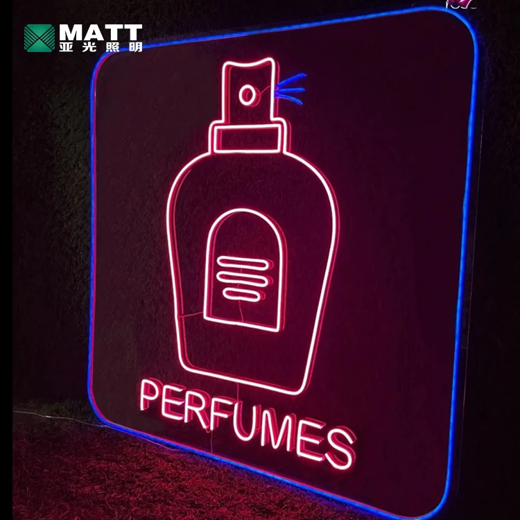 Drop Shipping No MOQ Custom Logo Custom Acrylic Wall Hanging Led Neon Lights for Perfume Bar Beauty Salon Studio Wall Neon Art