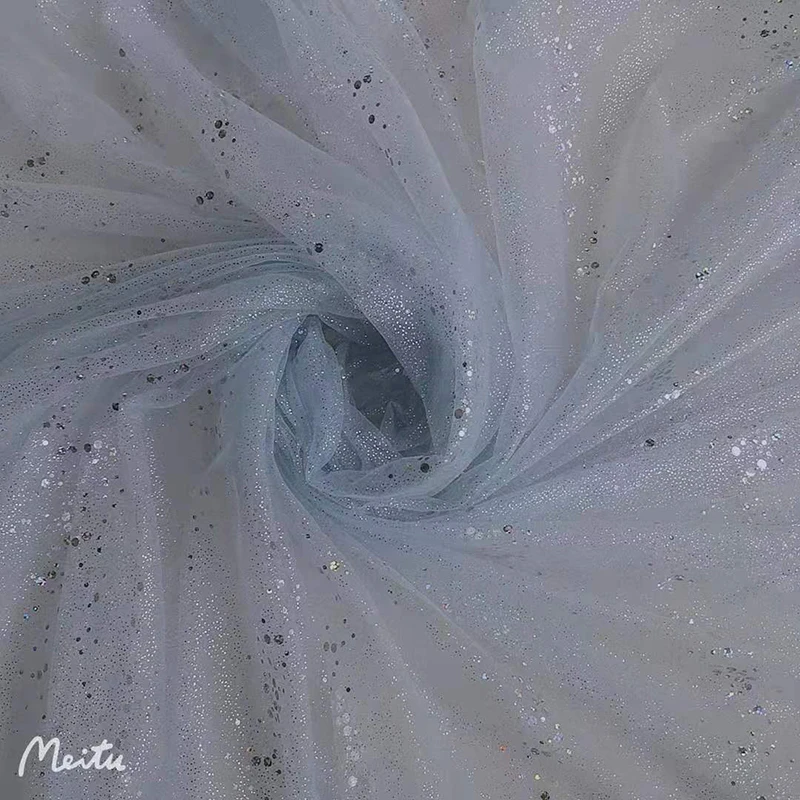 tutu dress american mesh fabric with stars tulle fabric with glitter foil printing dress fabric