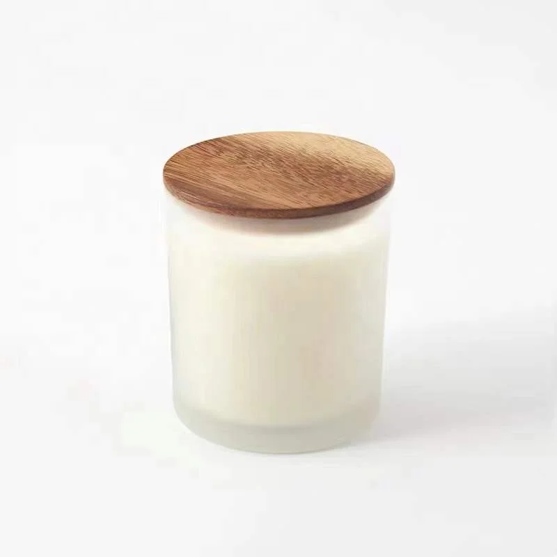 Wholesale Decorative 4oz 8oz 10oz 12oz 16oz 230Ml 320Ml 500Ml Empty Matte Glossy Luxury Wood Lids Custom Glass Candle Containers