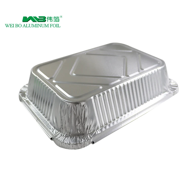 High Temperature Resistant Aluminum Foil Barbecue Tray Takeaway Food Container Rectangle Grill Tin Foil Pans