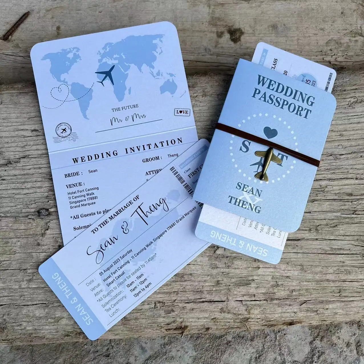 Customized Passport Boarding Pass Wedding invitation cards