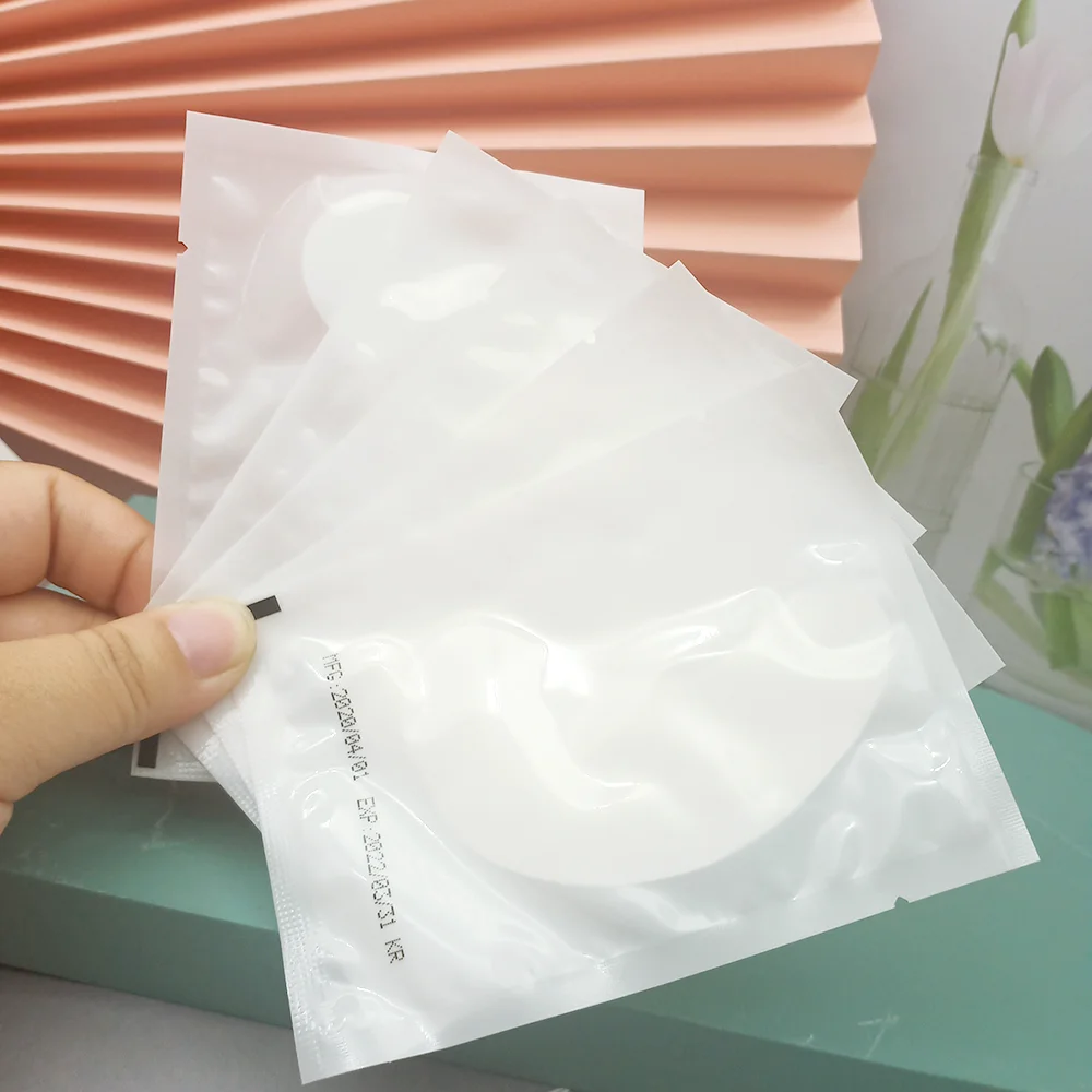 Private Label Pink Black Under Eye Gel Patch Collagen Lash Eyepatch Cotton Eyelash Extension Hydrogel Eyelash Pad Eye Pads