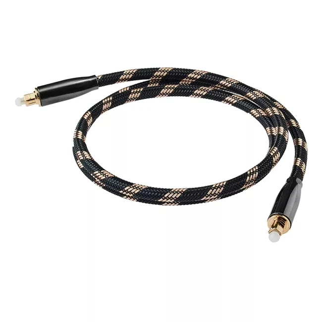 Optical fiber audio cable 3.5mm Audio Snake Splitter Toslink Male to Male Cord 24k gold plated connector for best connectivity