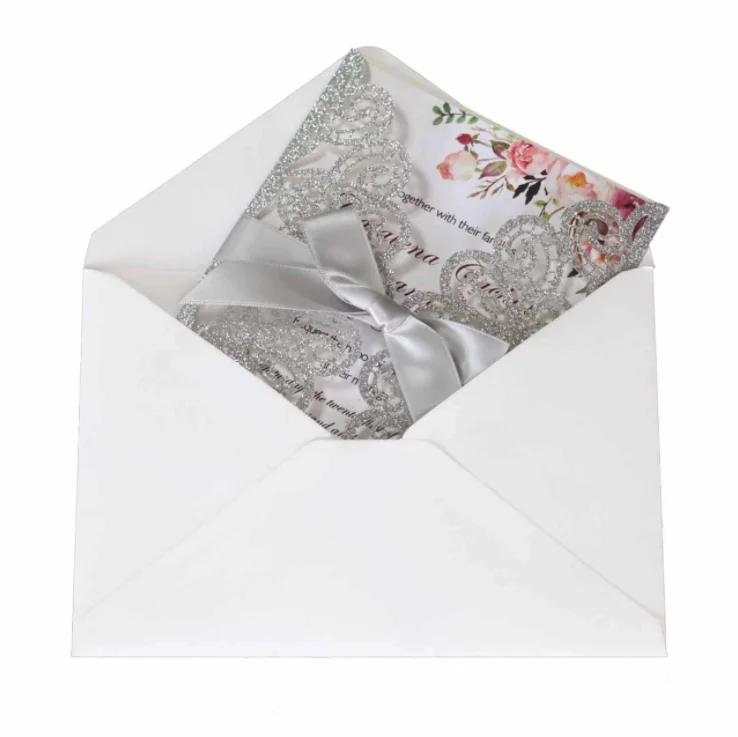 Custom glitter thank your card Muslim wedding festival gift greeting invitation card