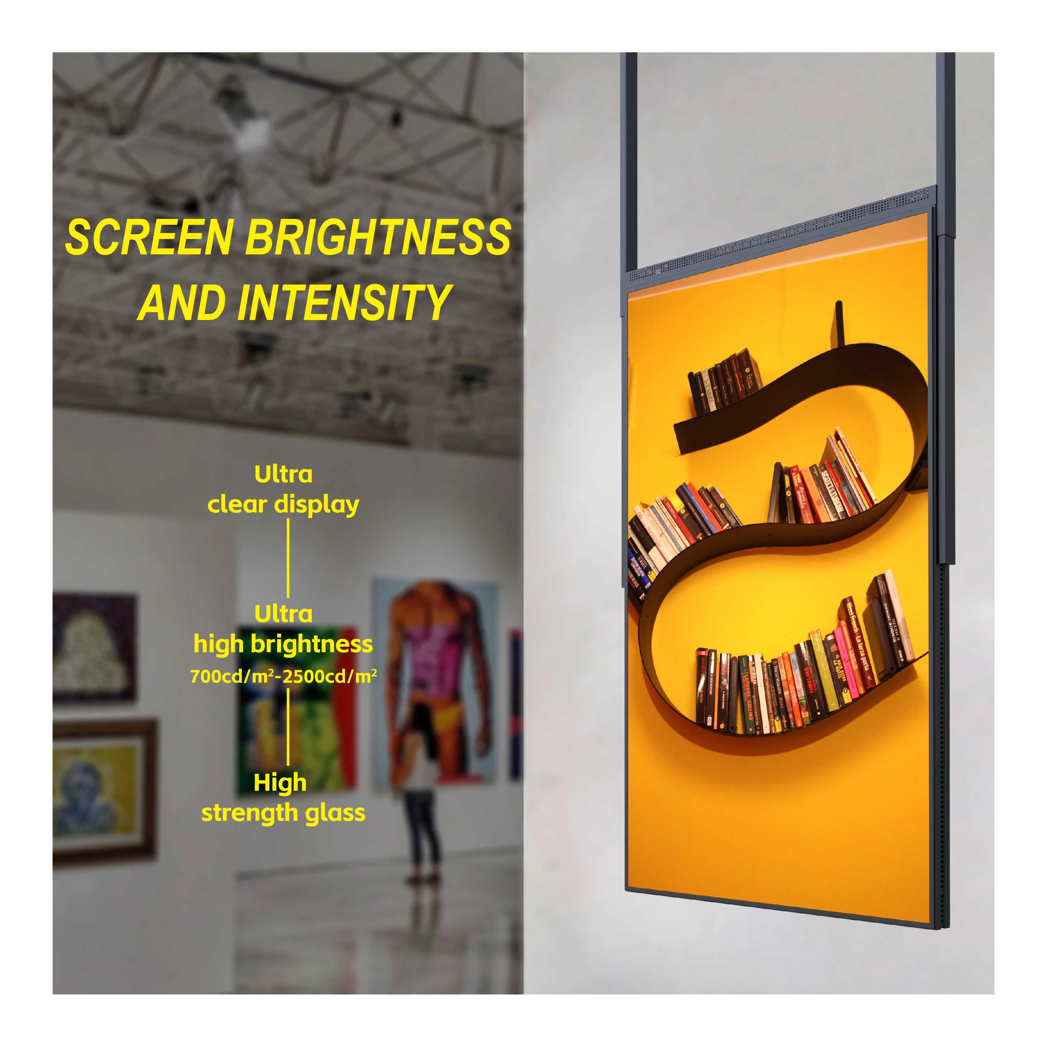 Slim Shop Window Display Sunlight Dual-sided LCD Digital Display Monitor Screen Indoor Window Screen