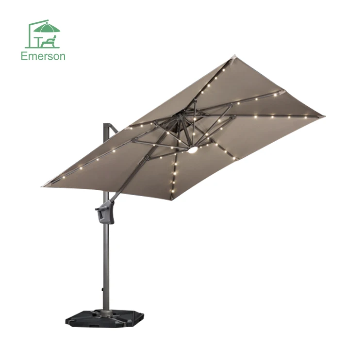 Hot Selling Led Cantilever Umbrella Aluminum Outdoor Garden Umbrella Patio Umbrellas With 360 Rotation