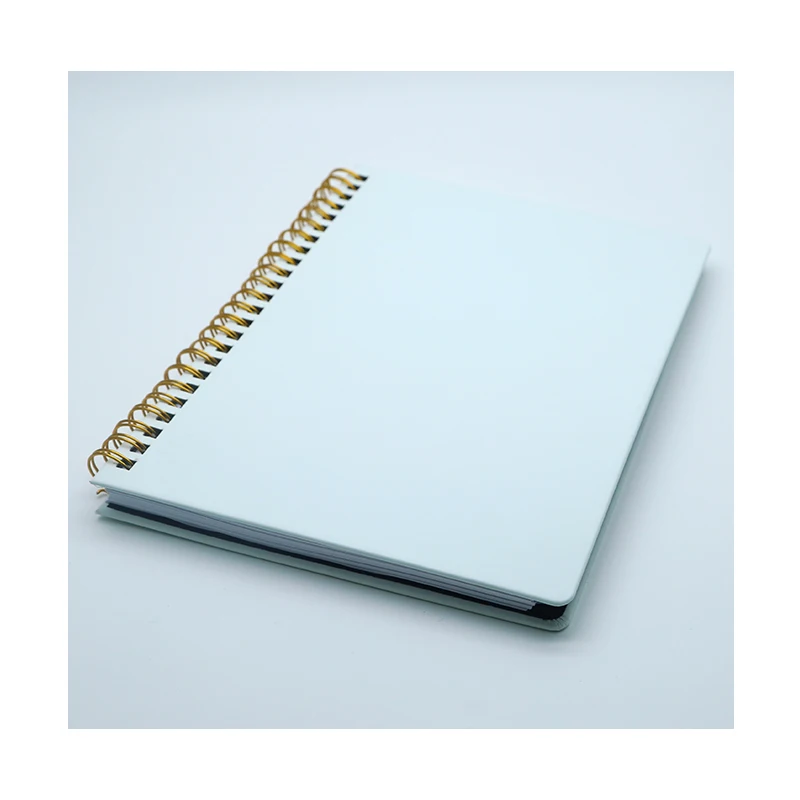 A4 A5 Size White Pu leather Cover Sublimation Blank Notebook Journal Spiral