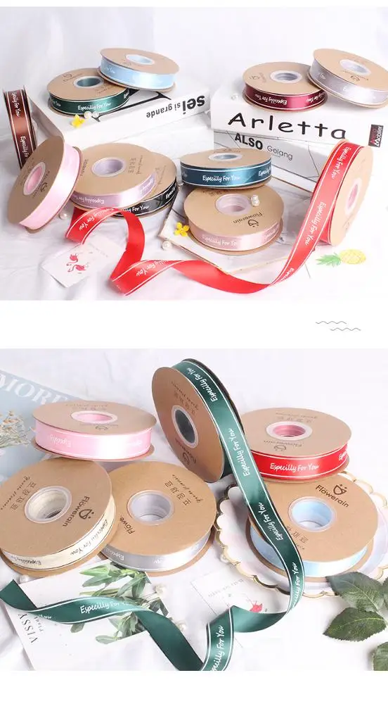 
KCCB 2020 New christmas cake box korean packing english letter ribbon box ribbon gift box ribbon satin 