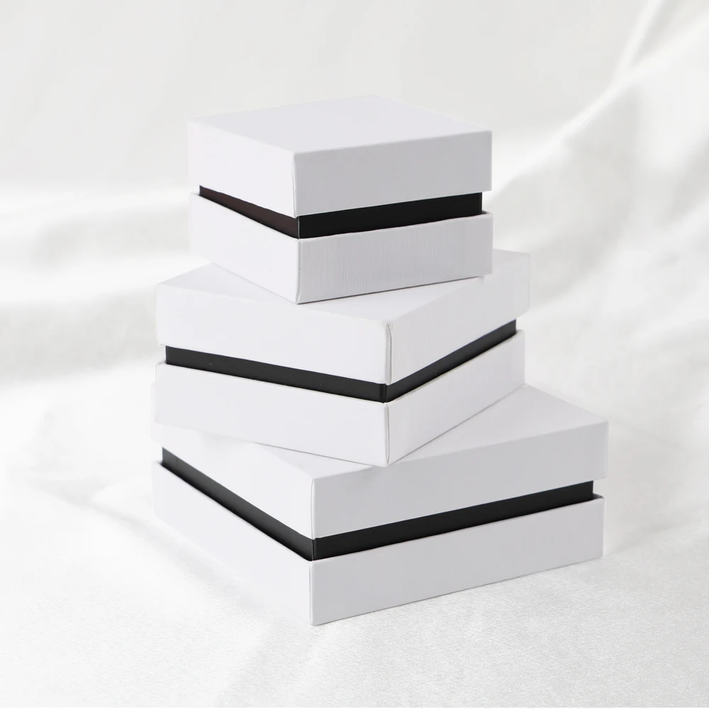 Luxury 2mm white Custom Logo Reusable Paper Box for Jewelry Watches Shipping-Eco-Friendly Gift Container