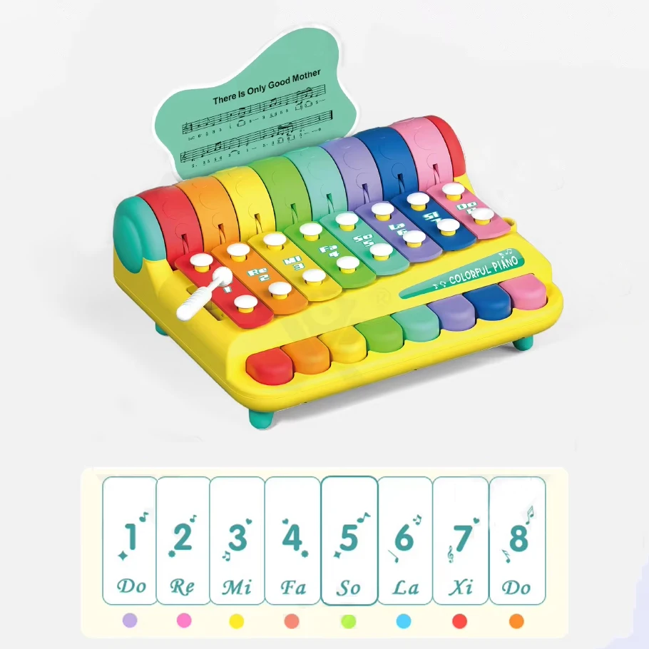 BGL baby xylophone toy early educational musical instrument rainbow knock piano music toy with tapping stick