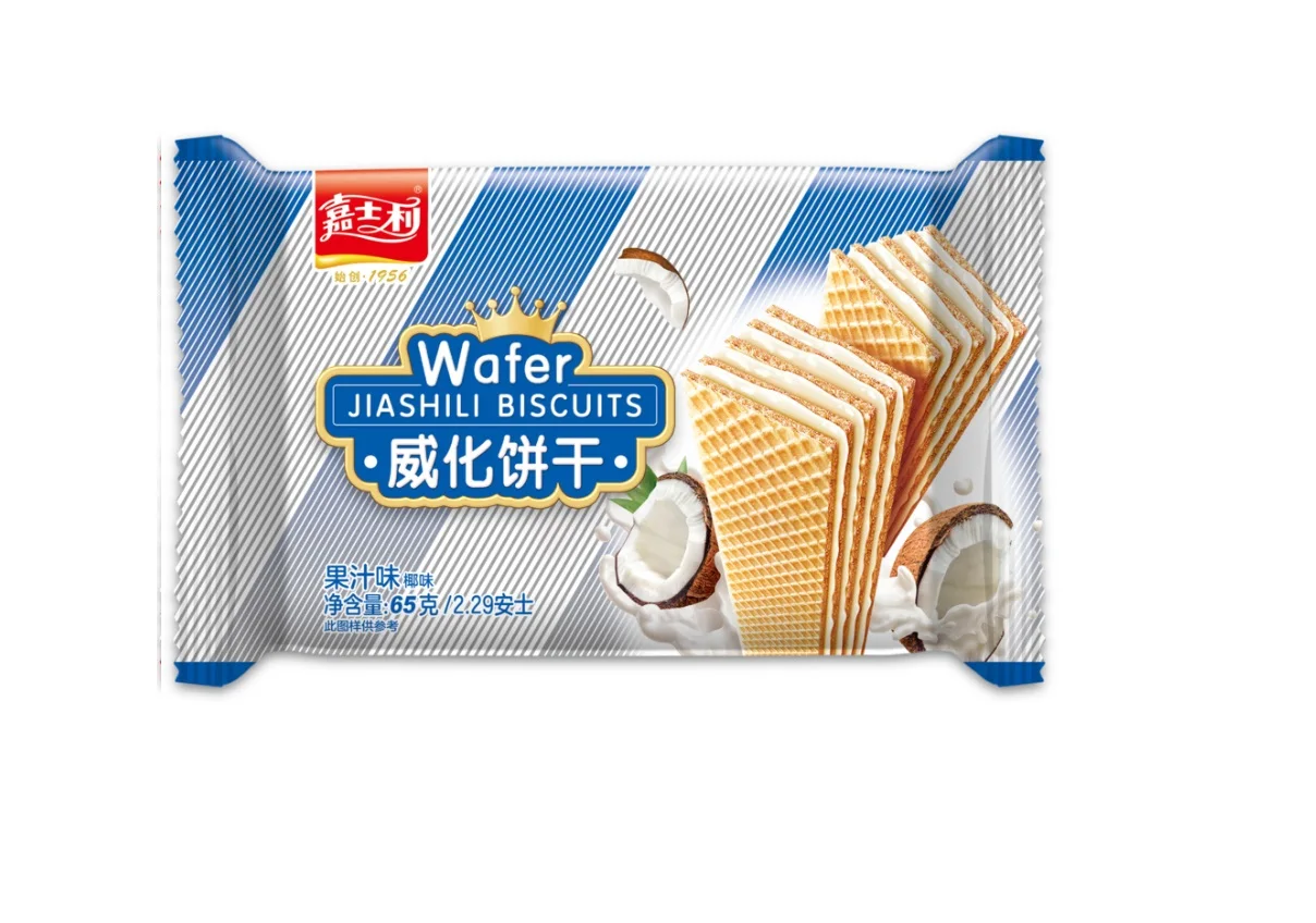 65g Wafer biscuit Snacks Coconut Cream Wafer Biscuits Wholesale Good Price Coconut Flavor