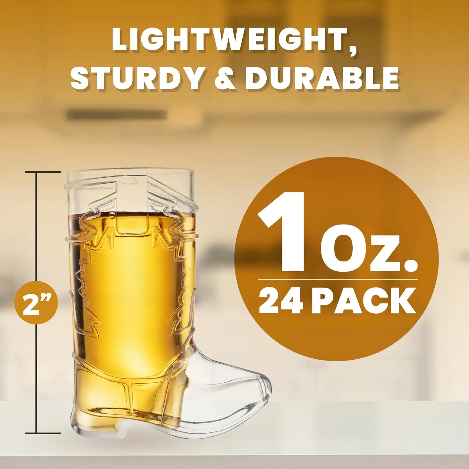 Mini Reusable and Disposable Clear Plastic Cowboy Boot Shot Glass  for Themed Birthday Parties Decorations and Cowboy