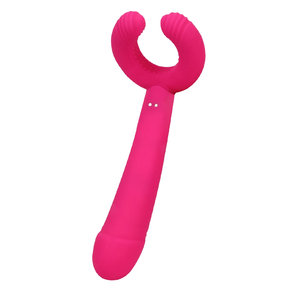 
New couple sex toys g spot stimulator 8+8 vibrating speeds with double vibration heads U-shaped couple vibrator 