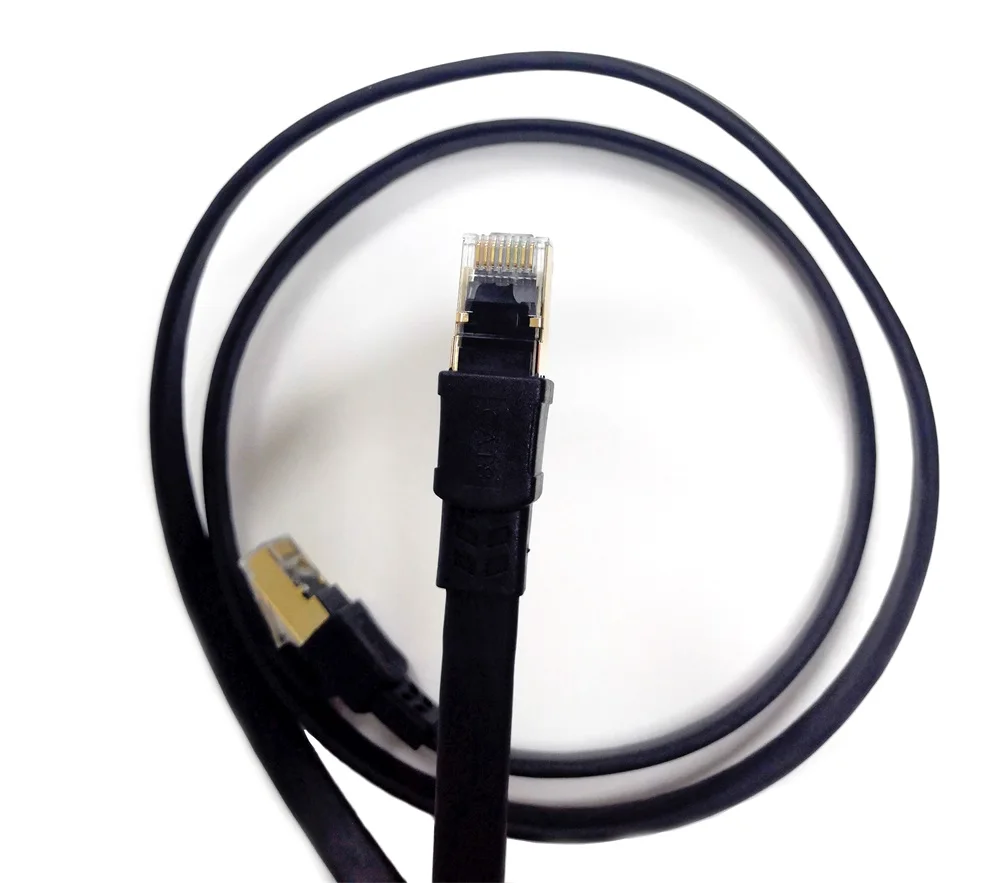 CAT8 Ethernet Cable Cat 8 Flat Patch Cable with RJ45 Connector 40Gbps 2000MHz Gigabit Ethernet LAN Cable