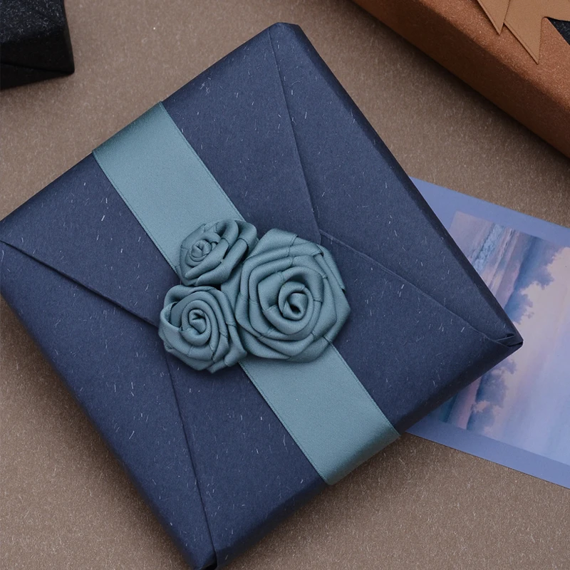 Custom Silk Red Ribbon Roll 19MM 100 Yard Polyester Cotton Ribbon For Small Gift Bags Flower Packaging