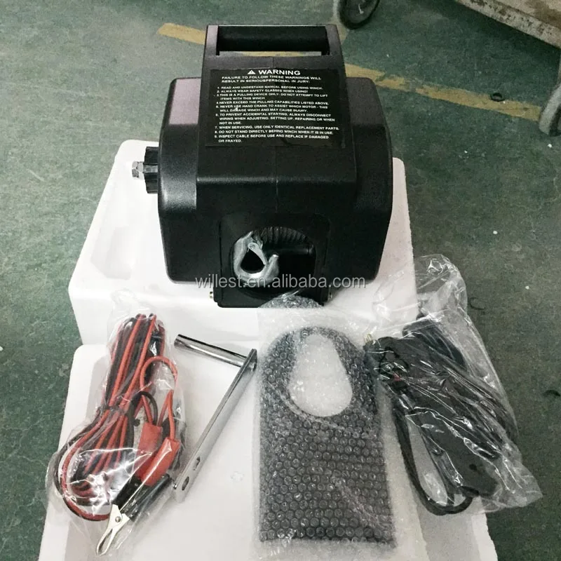 12 volt boat winch HUTZ 2,000 lbs 12v electric winch for yacht, boat trailer WIN2000B01 electric boat winch