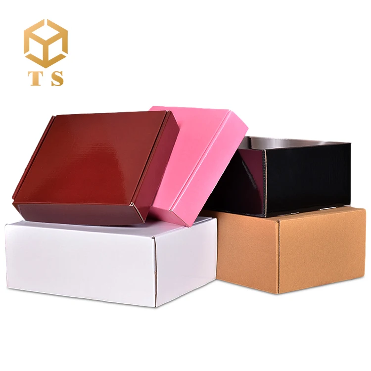 
Custom logo printed flat pack folding corrugated die cut mailing box 