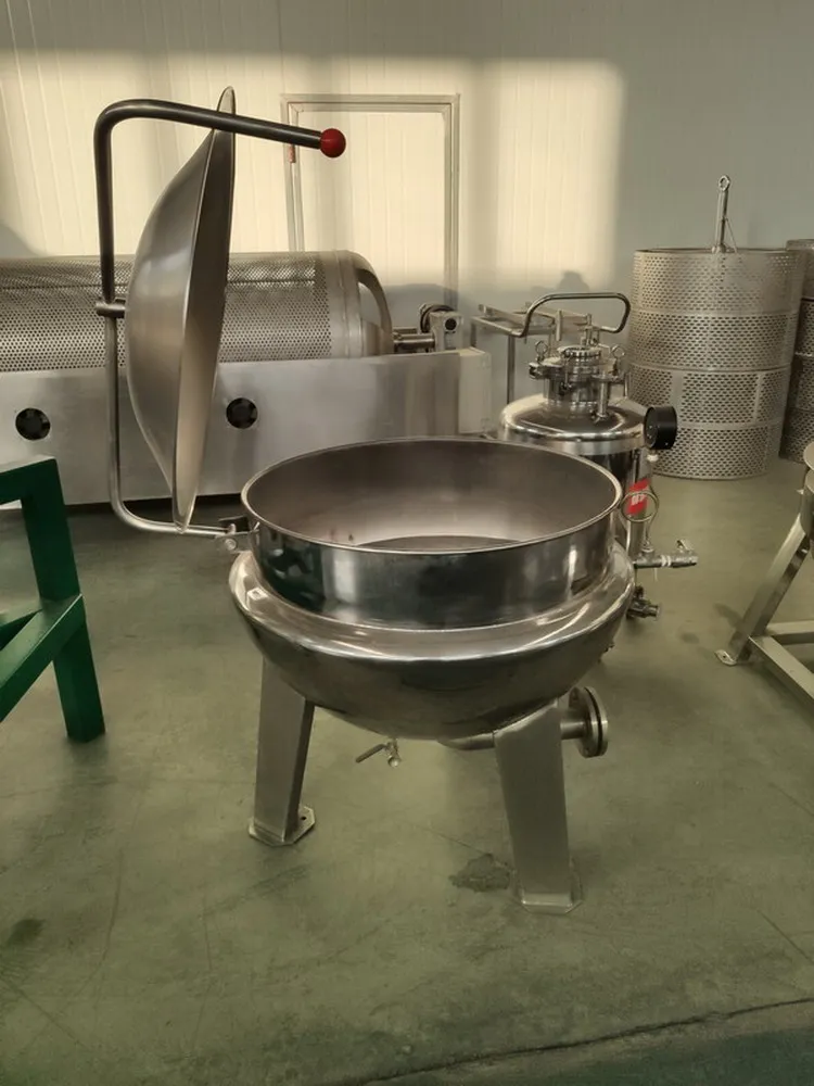 Vertical high pressure steam jacket heating sandwich pot/meatball frying machine