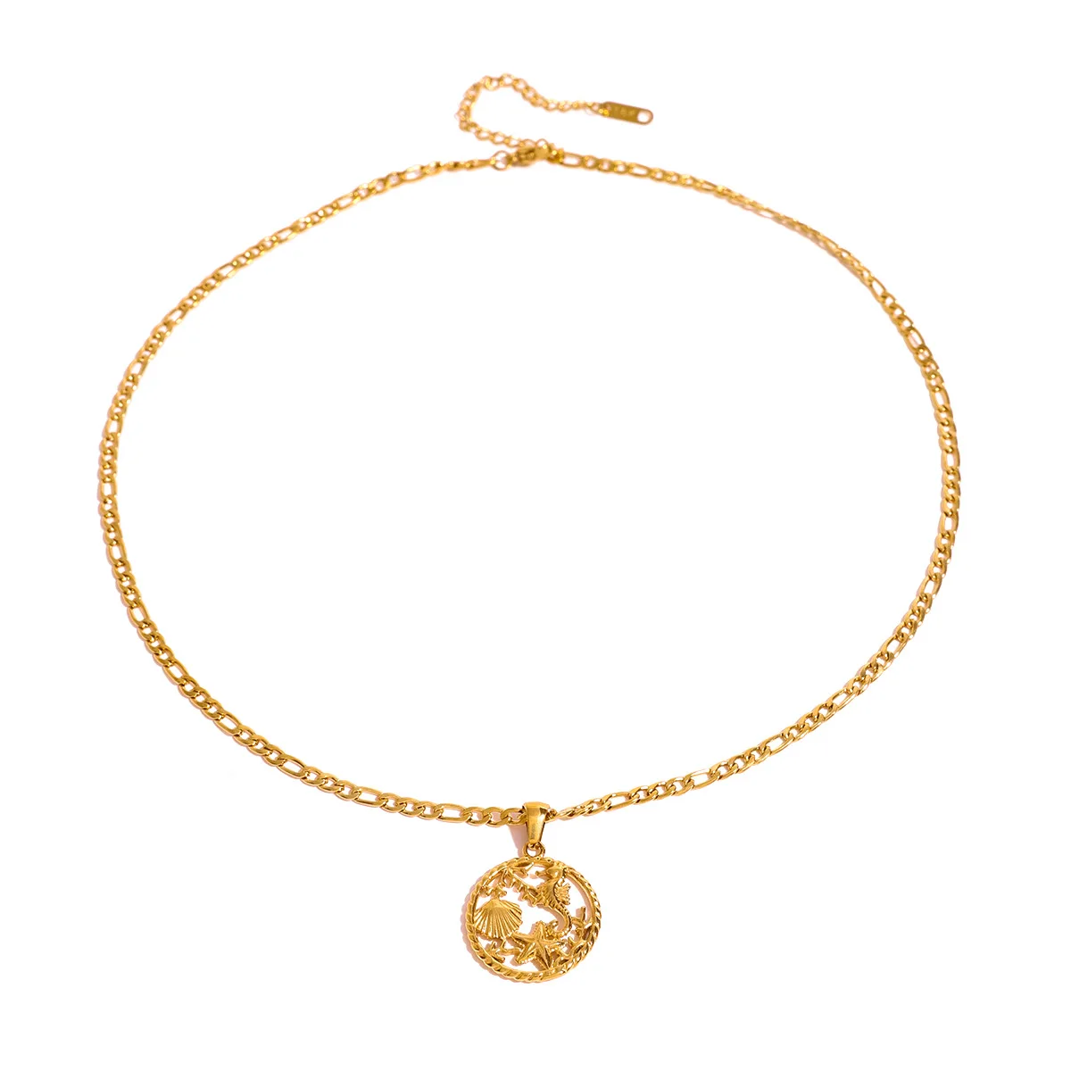 New Starfish Shell Necklace Stainless Steel 18K Gold Hollow Ocean Element Charm Non Tarnish Waterproof Fashion Jewelry For Women