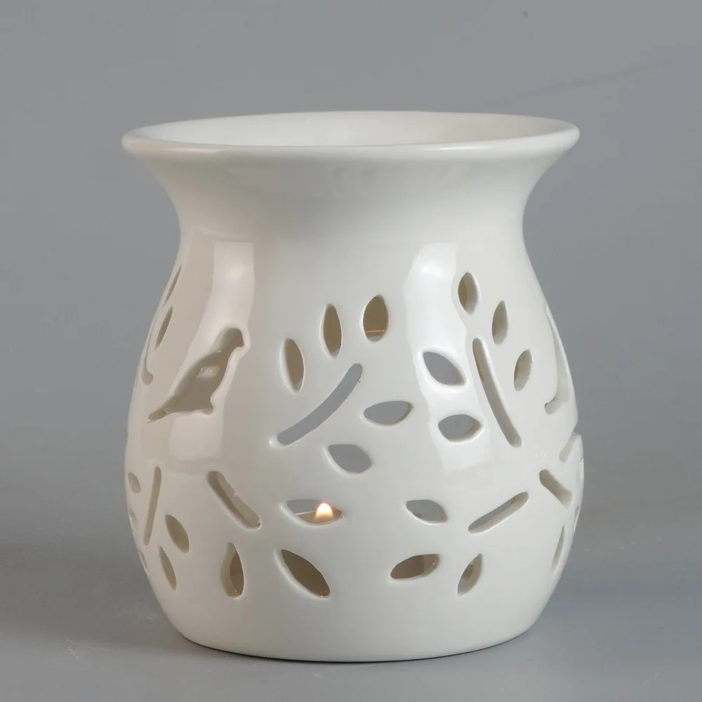 Antique-Style Classical Design Ceramic Essential Fragrance Oil Burner Handmade Wax Melt Warmer Office/Bedroom Use Boxes Packed