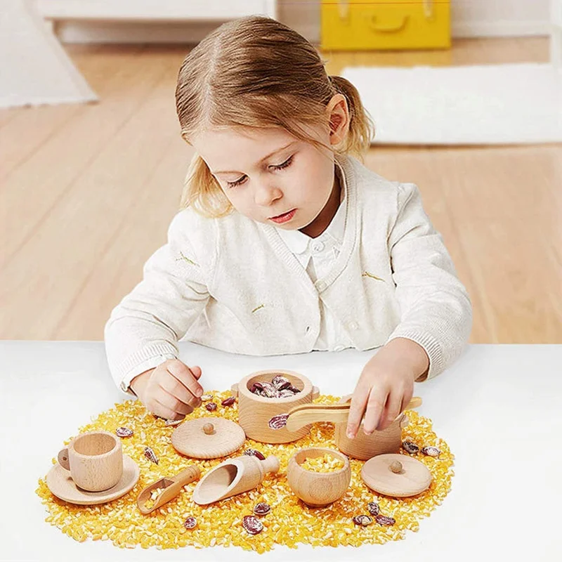 Kids Waldorf Toys 9 Pcs Fine Motor Learning Toddlers Preschool Educational Toys Montessori Sensory Bin Toys Tools
