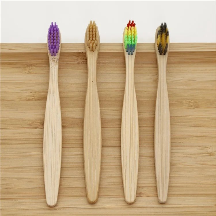 Custom Wholesale OEM Welcome Private Label Eco Biodegradable Adults Oral Clean Flat Handle Bamboo Toothbrush