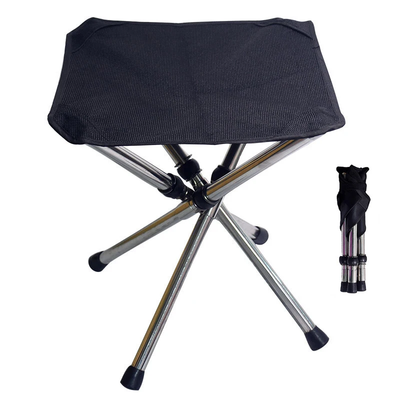 New Design Stainless steel outdoor camping Folding Stool Scalable adjustment foldable mini folding chair for fishing and beach