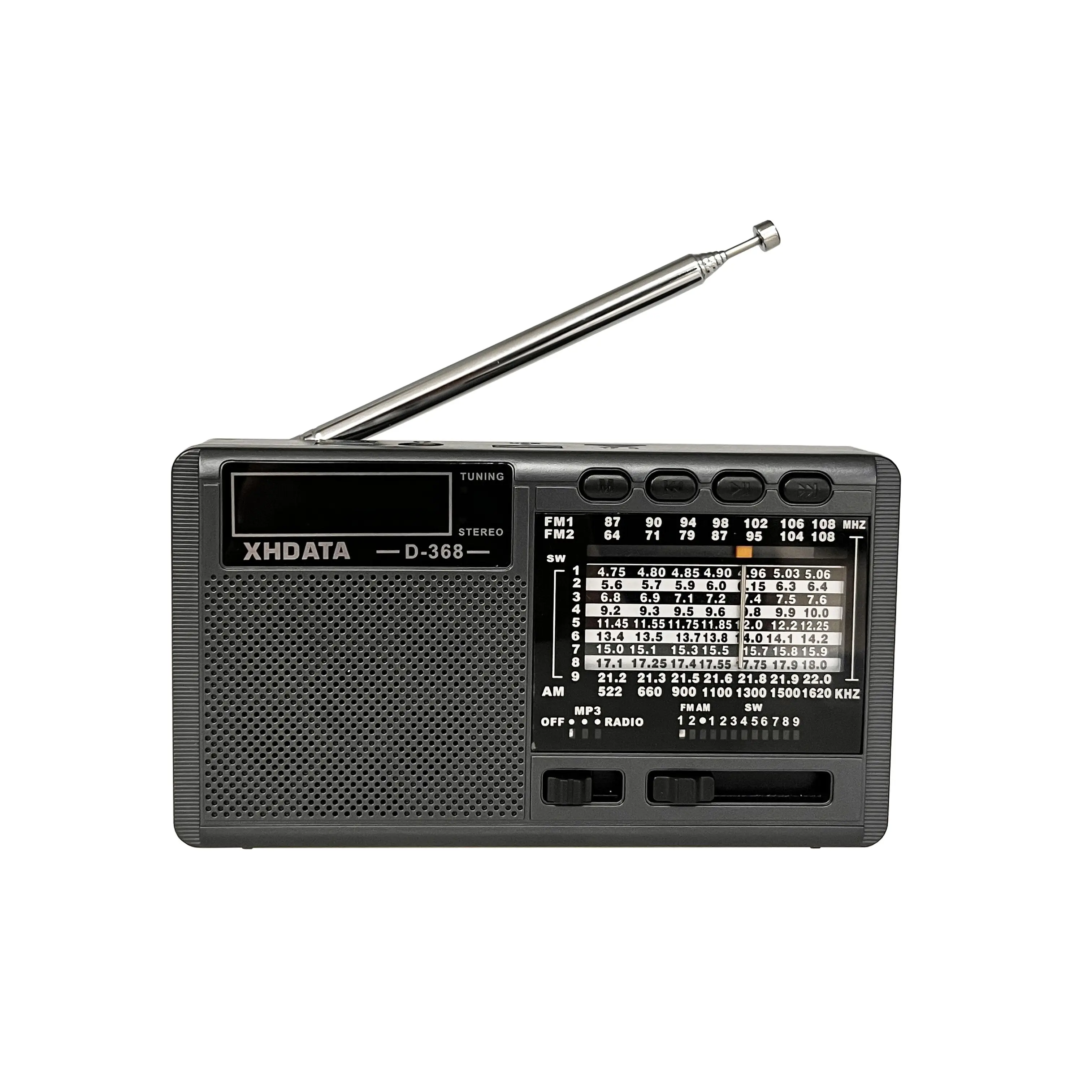 XHDATA D-368 Radio FM/AM/SW 3 band radio with MP3 music home radio,with USB/SD/TF card slot PLL