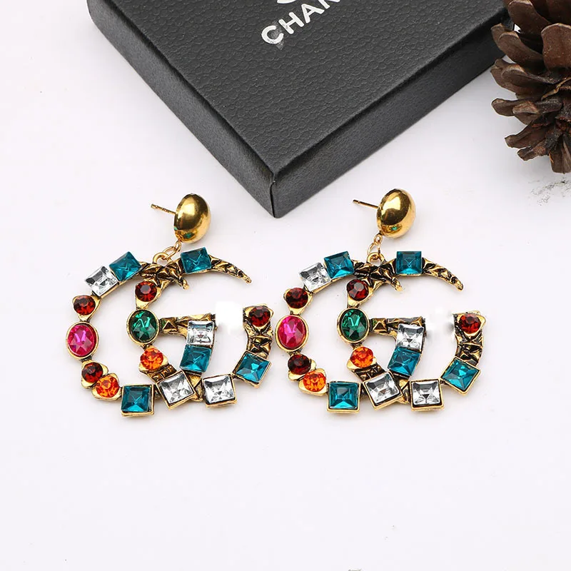 Wholesale Creative Letter GC Earrings Exaggerated Fashion Jewelry Accessories Gold Plated Big Hoop Earrings