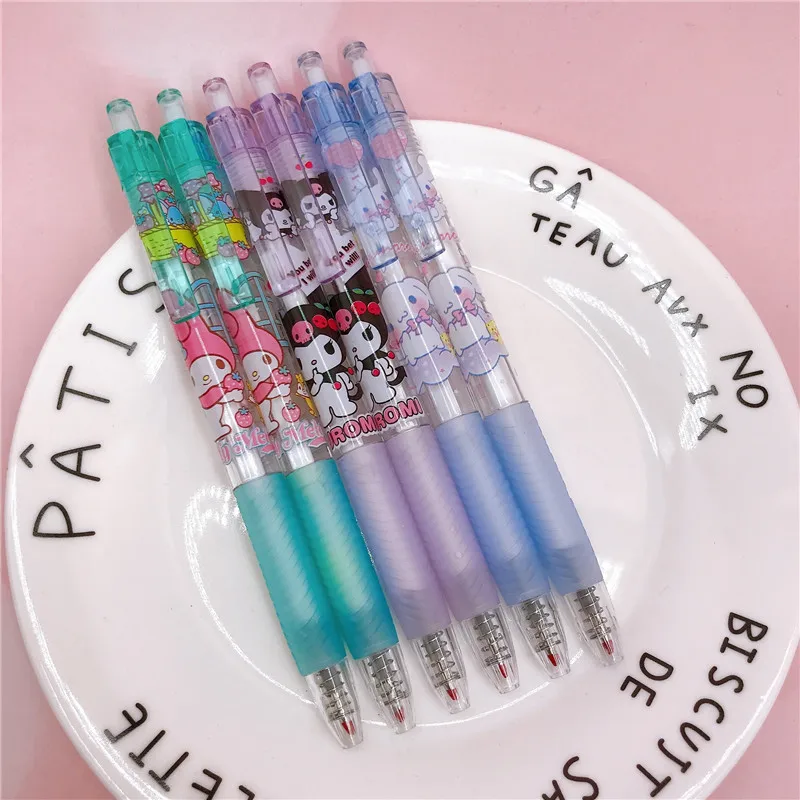 Мультяшная гелевая ручка hello kt, прозрачная ручка, черная ручка для письма, 0,5 мм