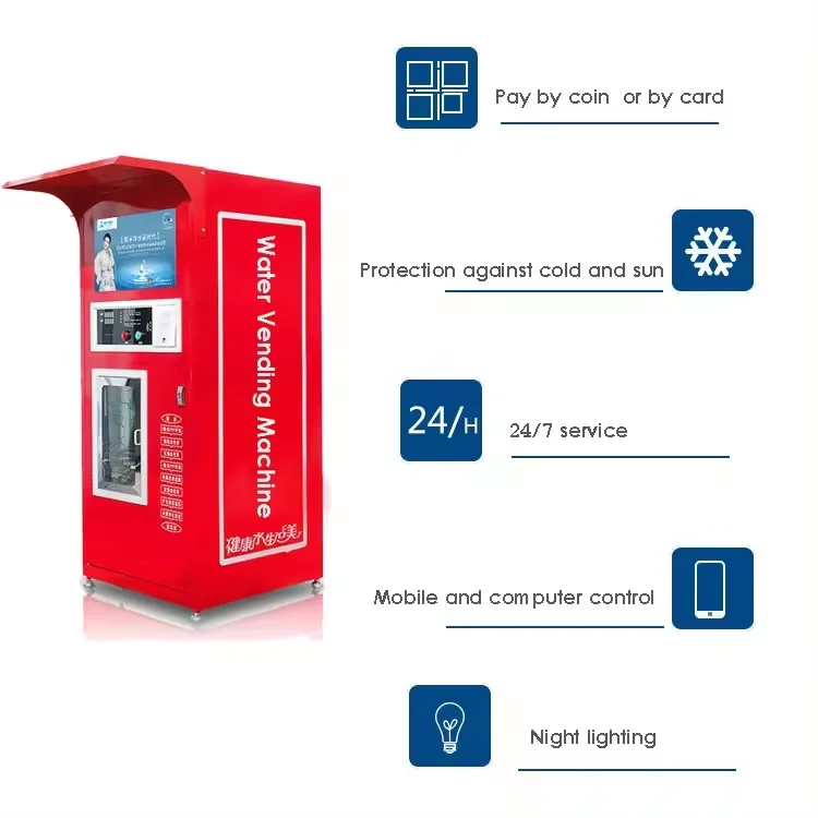 400GPD outdoor reverse osmosis fully automatic pure drinking water vending machine