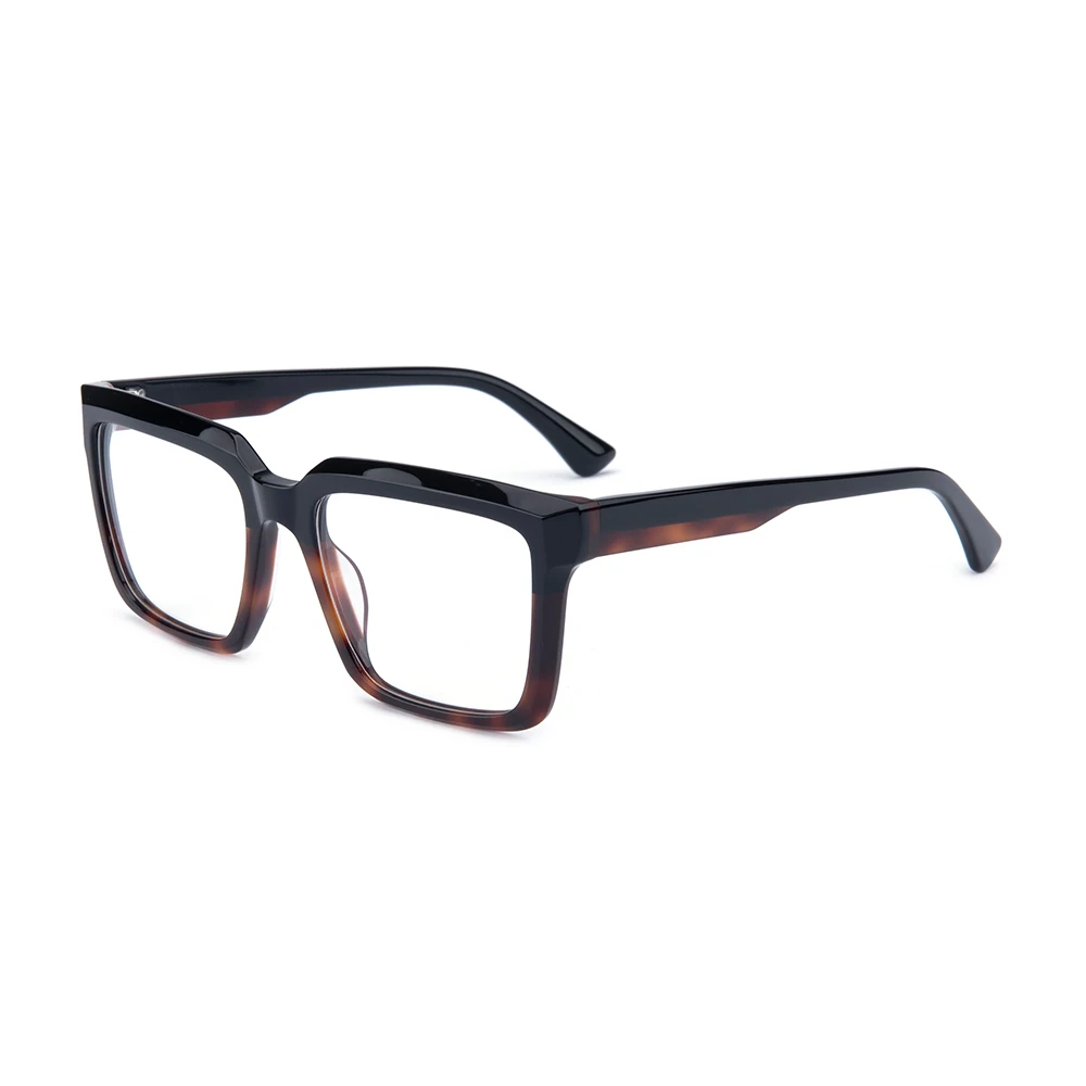 OEM Private Label Fashion Big Square Black Women Men Glasses Frame Acetate Laminated Eye Glasses For Men