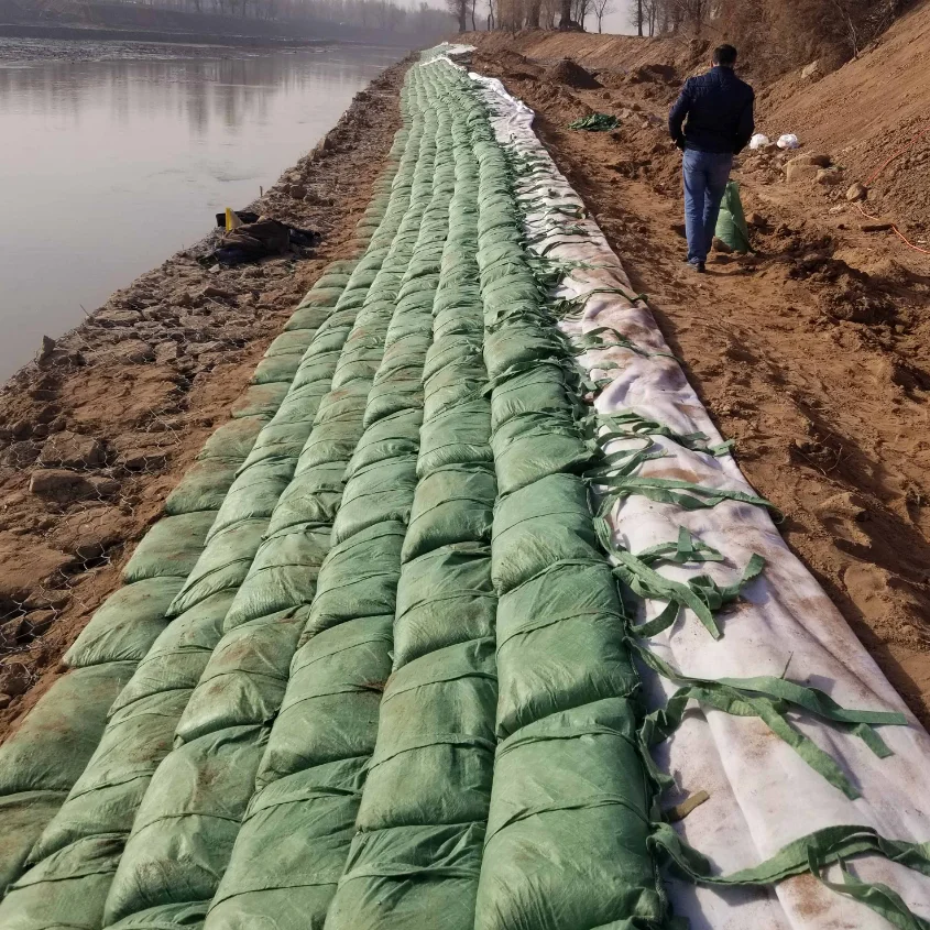 River control Dam reinforcement coastal farmland protection berm wall military engineering geobag