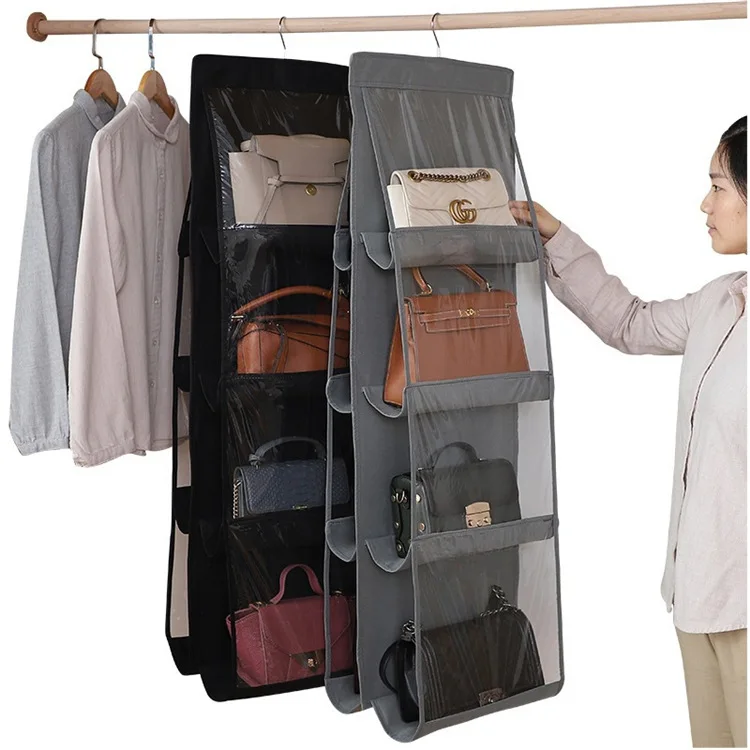 Hanging Handbag Organizer For Wardrobe Closet Transparent Storage Bag Handbag Organizer home storage & organization