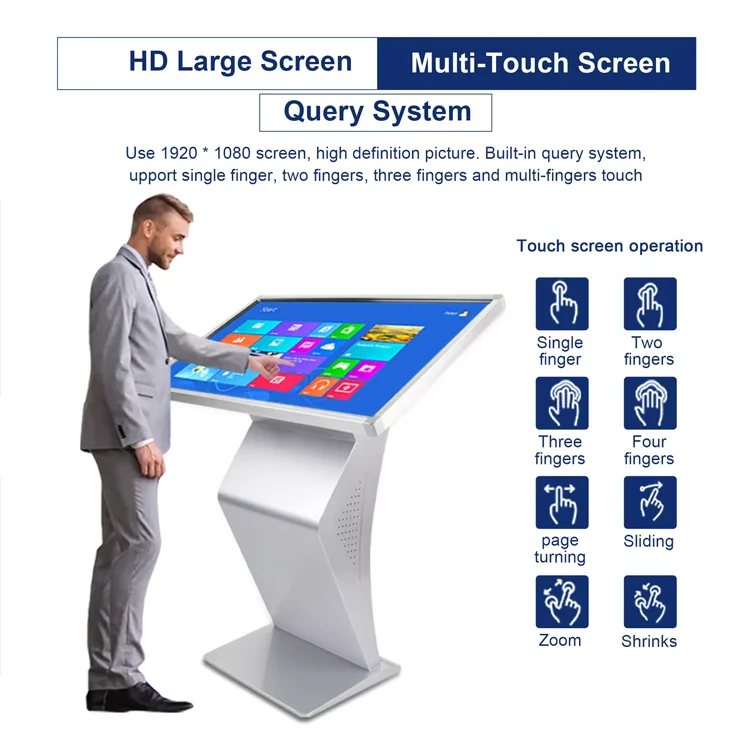 Android lcd multi сенсорный экран горизонтальный информационный киоск digital signage интерактивный