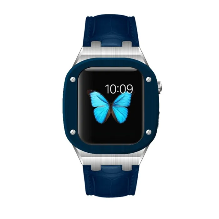 Чехол для apple watch версии 7 Высокое качество Роскошный изготовленный на заказ Логотип 316 футляр часов из нержавеющей стали 4/5/6/7 44