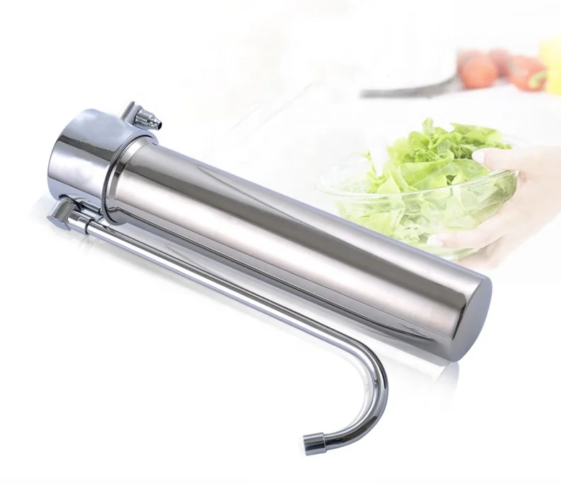 Stainless steel counter top ceramic water filter